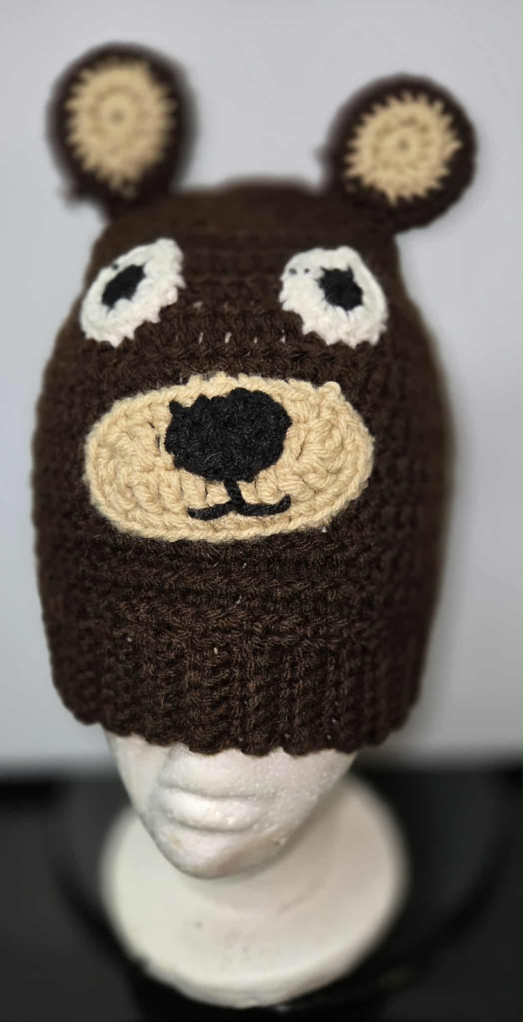 Hand Made Crochet Teddy Bear Hat