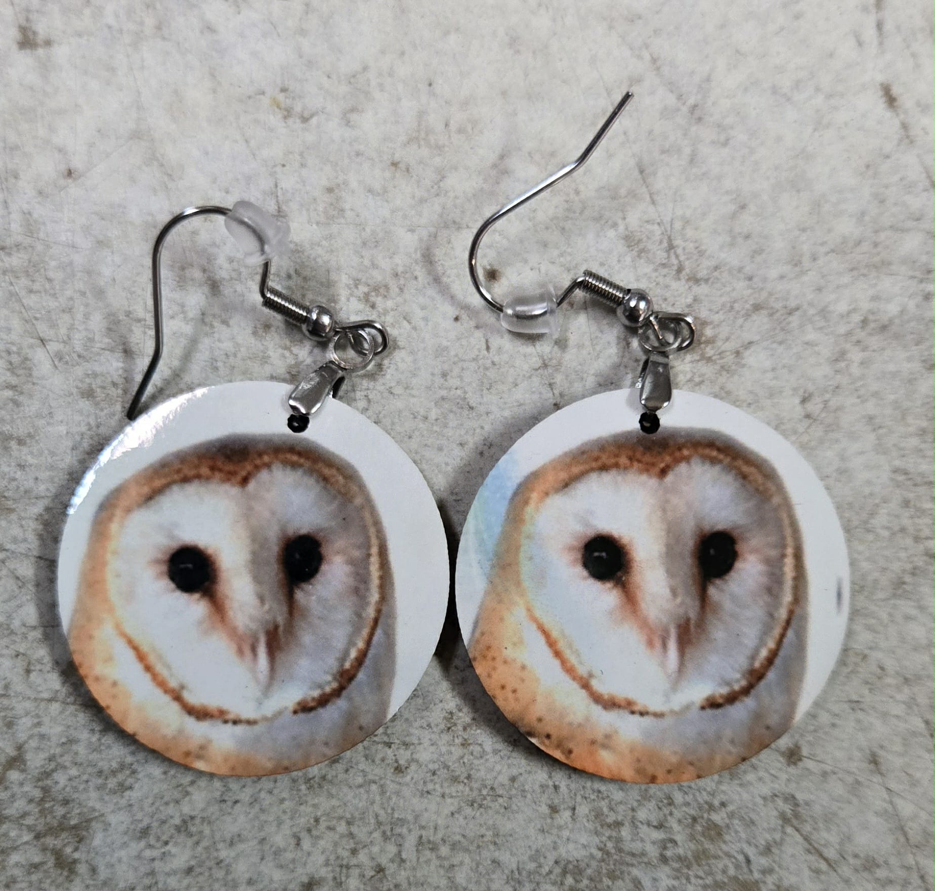 Round Barn Owl Earrings
