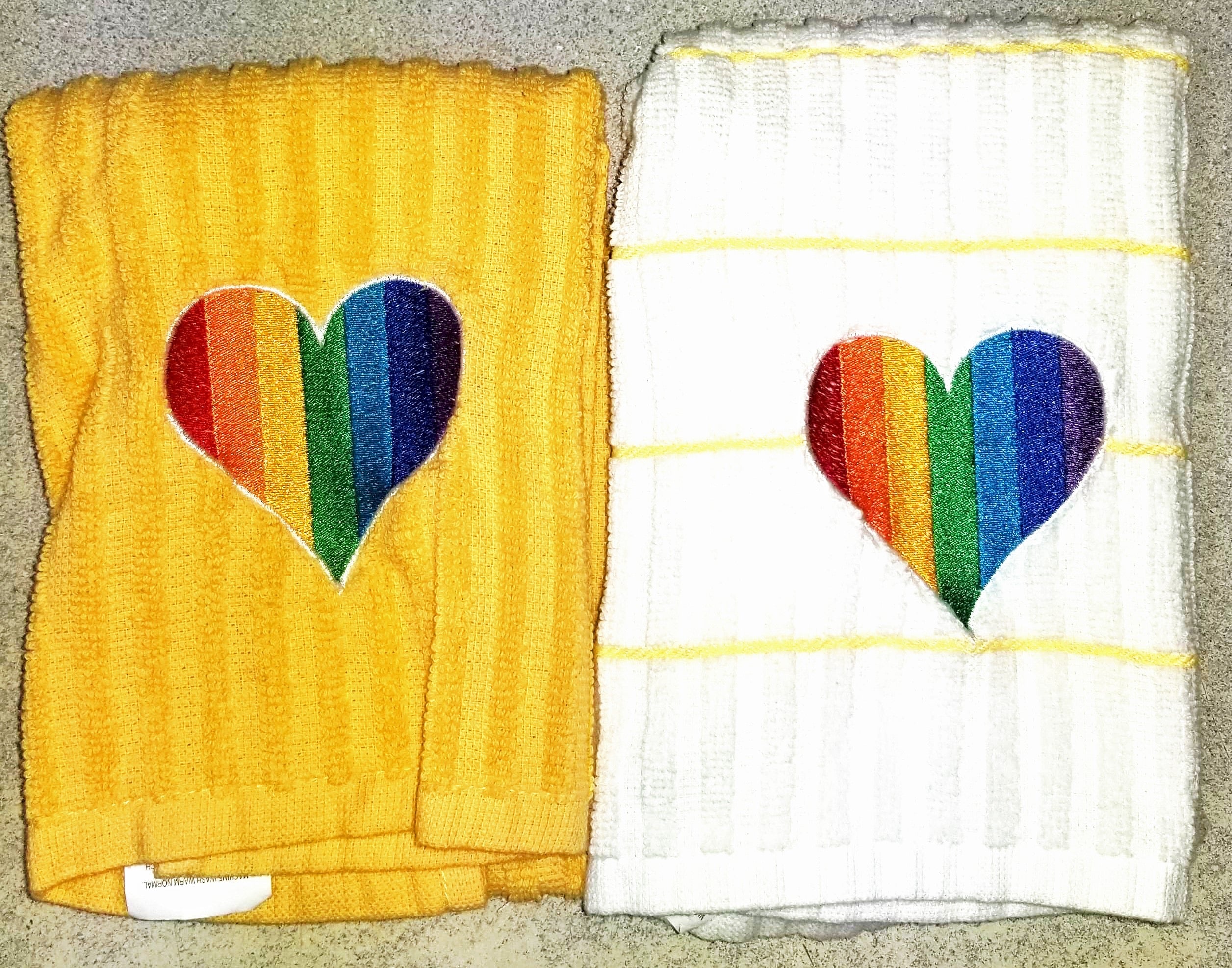 Rainbow Hearts Kitchen Towel Set (2)