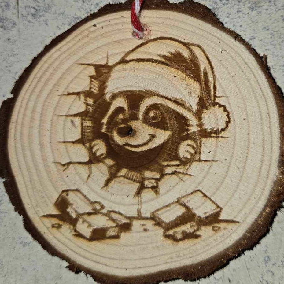 Animals Peeking Through Wall- Wood Ornaments 3"