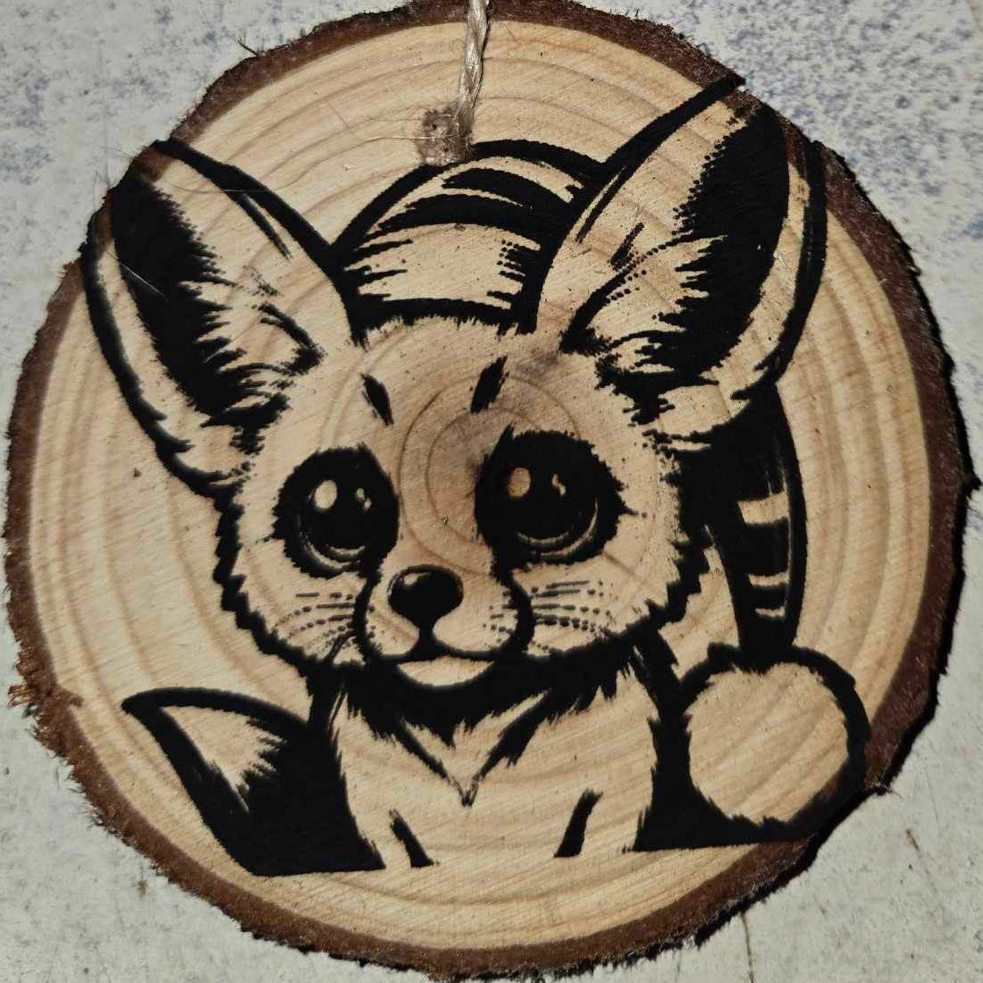 Cute Cartoon Style Animals with Santa Hats- Wood Ornaments 3"