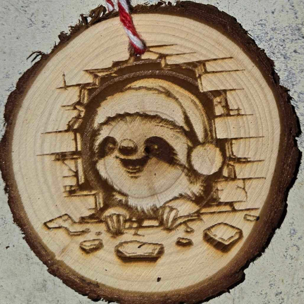 Animals Peeking Through Wall- Wood Ornaments 3"