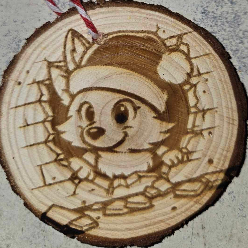 Animals Peeking Through Wall- Wood Ornaments 3"