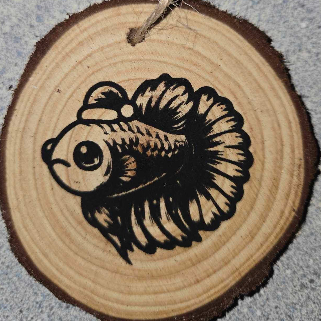 Cute Cartoon Style Animals with Santa Hats- Wood Ornaments 3"