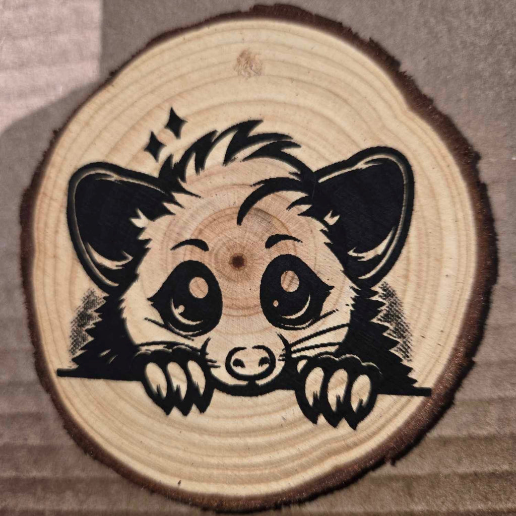 Cute Cartoon Style Animals with Santa Hats- Wood Ornaments 3"